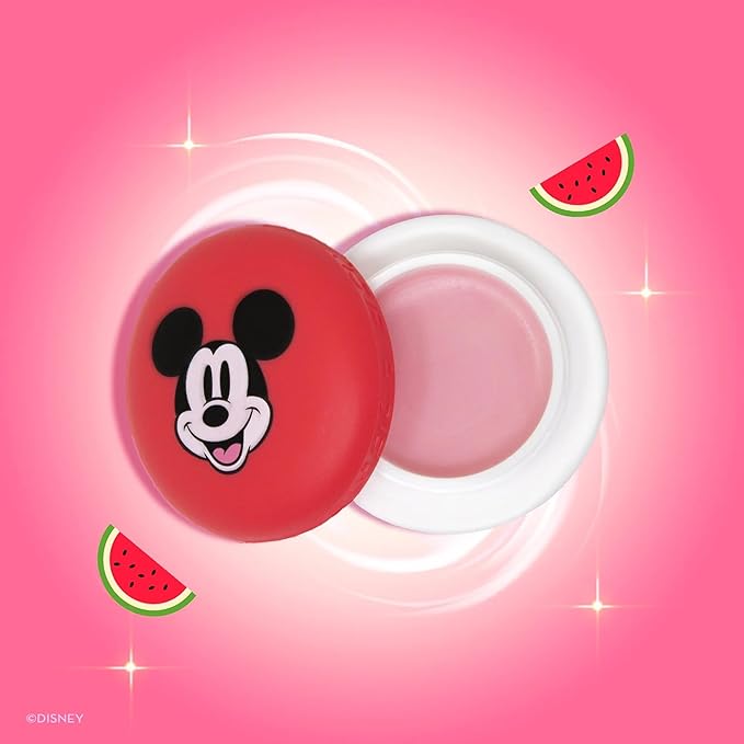 The Crème Shop x Disney Macaron Lip Balm Mickey Mouse Red Watermelon Taffy Korean Scented Pocket Portable Vitamin E Shea Butter-VivaGrace Women