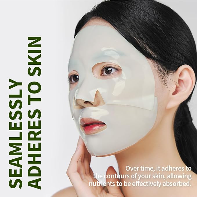 NACIFIC Rice Pepta Collagen Gel Facial Mask (Green Tea Cica) 4EA Set | Overnight Hydrogel Care for All Skin Types, Hydrating, Firming, Elasticity, Pore Minimizing, Glass Glow Skin | Korean Beauty