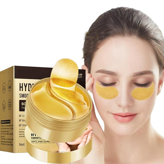 Under Eye Patches, 24K Gold Eye Mask, Reduce Puffy Eyes, Dark Circles, Eye Bags, Eye Patches with Collagen, Anti-Aging Rejuvenating Moisturizing Skin Care for Anti-Wrinkle Eye Masks 60PCS-VivaGrace Women