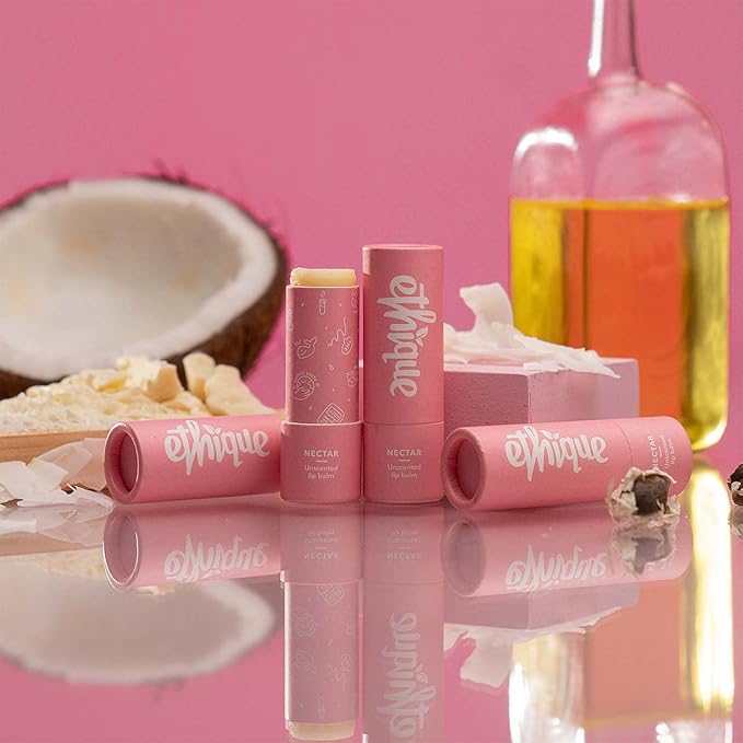Ethique Nectar Unscented Lip Balm - Plastic-Free, Vegan, Cruelty-Free, Eco-Friendly, 0.32 oz (Pack of 1)-VivaGrace Women