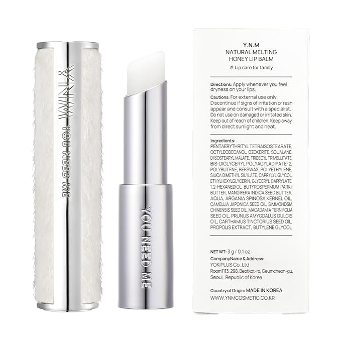 Natural Melting Honey Lip Balm 3g (+4 colors) Non-Sticky, Moisturizing, K-beauty-VivaGrace Women