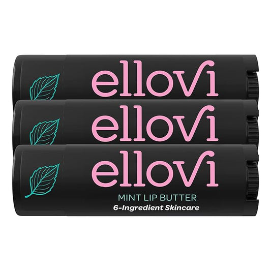 Natural Lip Butter Lip Balm - Mint - Pure Enough to Eat - Made With Just 6 Vegan Ingredients - Moisturizing Lip Care for All Day Hydration (3-Pack)-VivaGrace Women