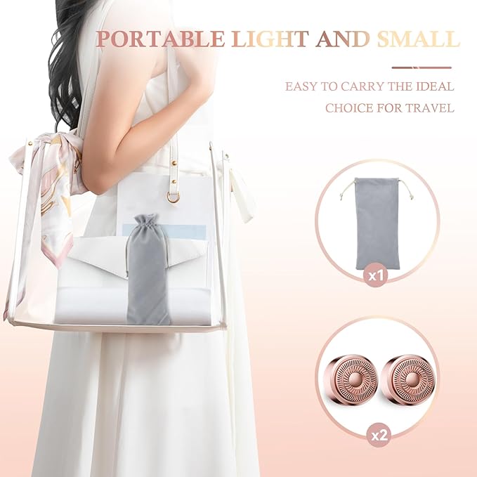 Facial Hair Removal for Women, Portable Lady Shaver, Rechargeable Painless Hair Remover for Face, Upper Lips, Chin, Peach Fuzz-VivaGrace Women