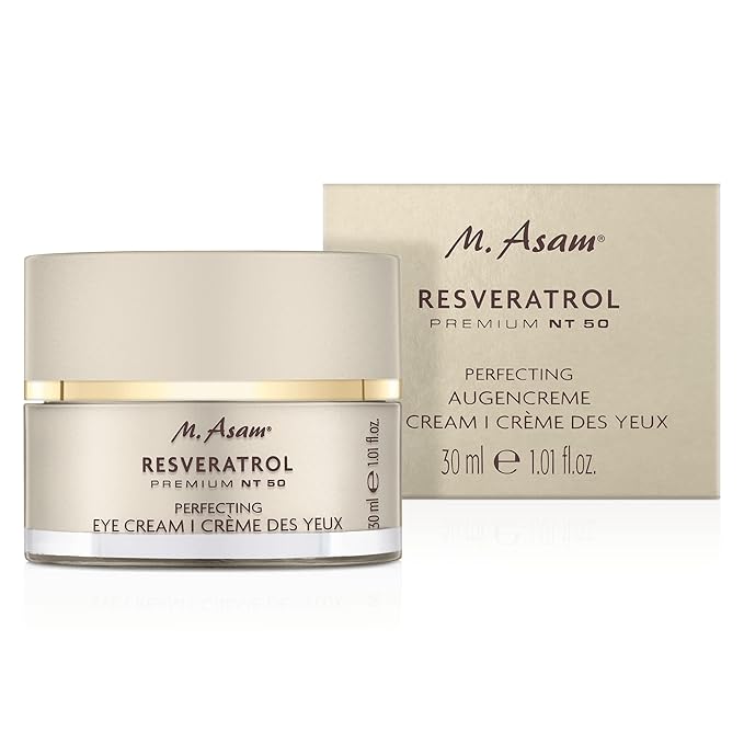 M. Asam Resveratrol Premium NT50 Perfecting Eye Cream – Anti-aging under eye cream with resveratrol & hyaluronic acid to smooth wrinkles & fine lines, vegan formula, 1.01 Fl Oz-VivaGrace Women