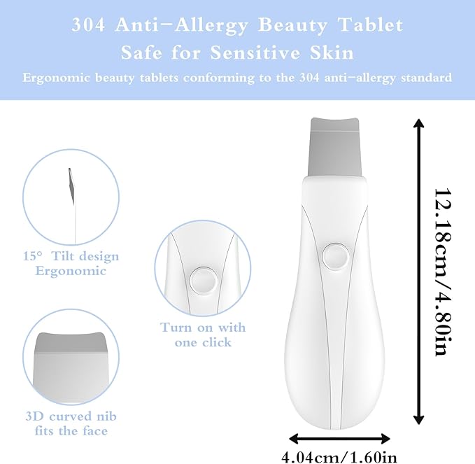 Skin Scrubber Face Spatula Skin Spatula Pore Cleaner Blackhead Remover Tools for Facial Deep Cleansing Skin Care Tool for Men and Women (White)-VivaGrace Women