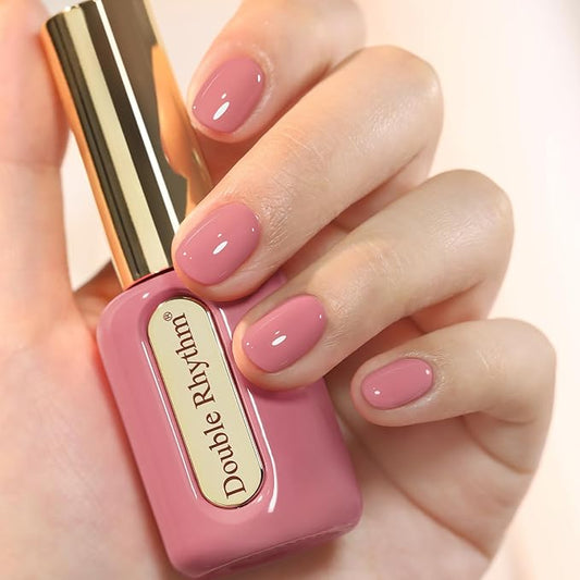 Double Rhythm 0.50 OZ Gel Polish Hema Free Same Color Same Bottle Golden Round Translucent Neutral Natural Milky 15 ML Jelly UV Polish Art DIY at Home (Coral Pink-C1517)
