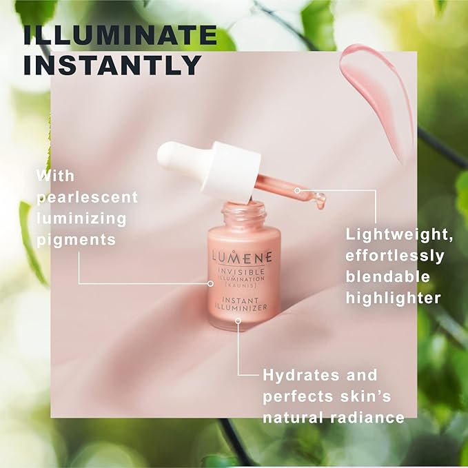 Lumene Invisible Illumination [Kaunis] Liquid Bronzer - Skincare-Infused Bronzing Drops with Buildable Texture - Made with Pearlescent Pigments for a Luminous Complexion - Summer Glow (15ml)-VivaGrace Women