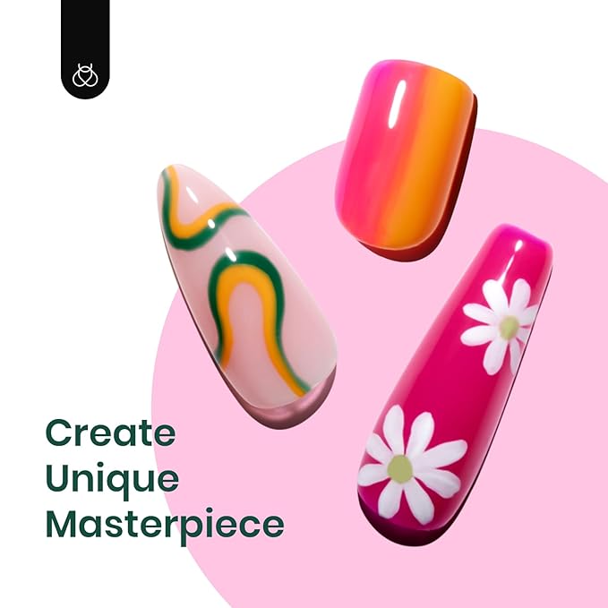 beetles Gel Polish Set - Hot Pink Green Blue Orange Gel Nail Polish Rainbow Boundless Energy Collection Holiday Nail Art Design Soak Off Uv LED Manicure DIY Home-VivaGrace Women