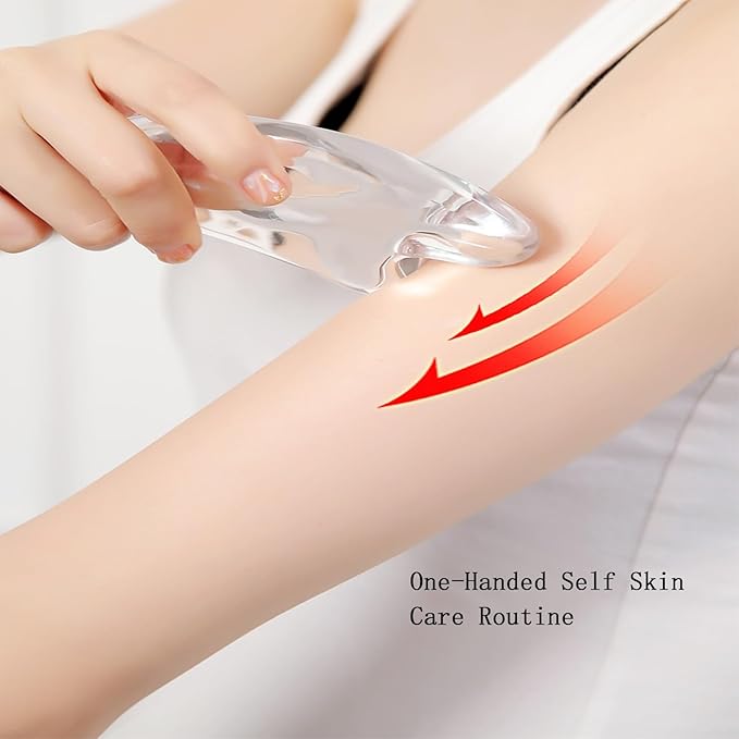 Gua Sha Facial Tools Transparent Natural Resin Face Massage Tool for Body Gua Sha Lymphatic Drainage Massager Fascia Blaster Cellulite Remove Skin Care, Relieve Muscle Tension and Jawline Sculpting-VivaGrace Women