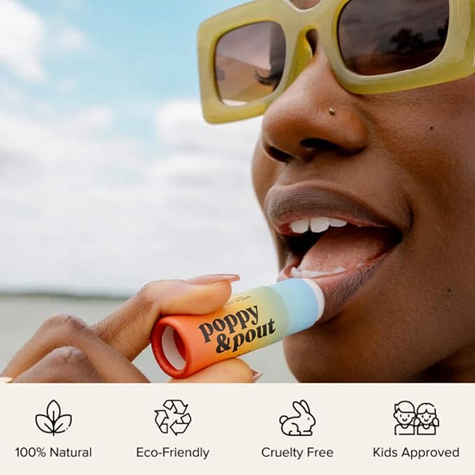 Poppy & Pout Pride Punch Jumbo Lip Balm | All Natural Lip Balms & Moisturizers | Hydrates with Beeswax, Vitamin E, Organic Coconut Oil | Cruelty-Free | Lip Balm in Recyclable Cardboard Tube-VivaGrace Women