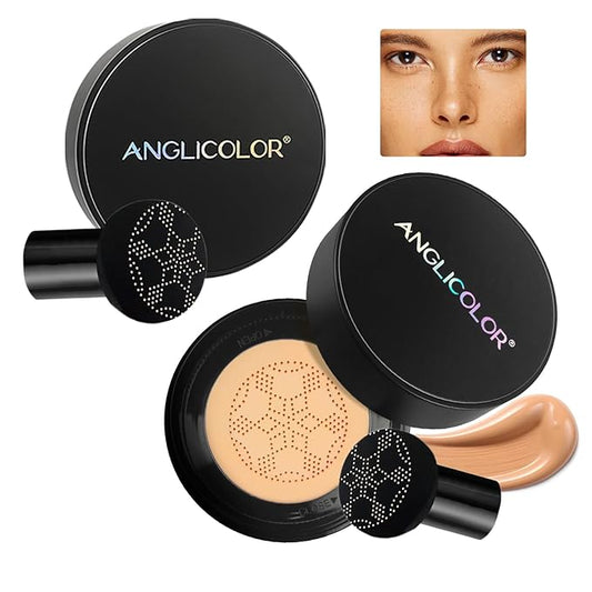 Mushroom Head Air Cushion CC Cream Strong Concealer 2PC,Face Makeup Cushion Foundation Long Lasting,Moisturizing BB Cream Makeup Base Primer Even Skin Tone for All Skin Types (2PC 04, 200g)-VivaGrace Women