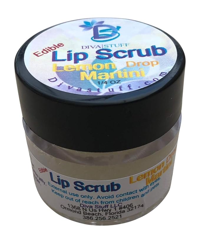 Diva Stuff Ultra Hydrating Lip Scrub for Soft Lips, Gentle Exfoliation, Moisturizer & Conditioner, Lemon Drop Martini – ¼ oz (Made in the USA)-VivaGrace Women