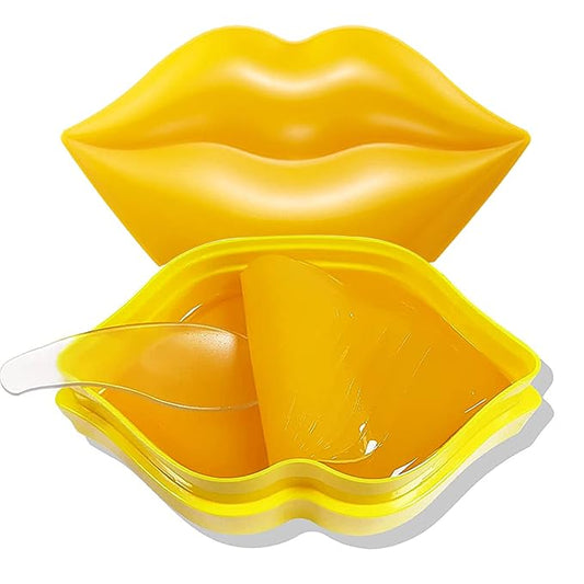 20Pcs Moisturizing Lip Mask, Restores Moisture Lip Care Mask for Dry Lips and Lip Lines Lips Overnight Lip Care, Gel Treatment Lip Masks Plumping Lips Mask (Yellow)-VivaGrace Women