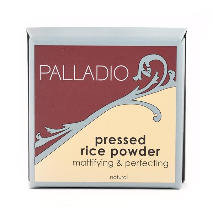 Palladio, Pressed Rice Powder with Mirror Mattifying Makeup Setting that Lasts All Day Instantly Absorbs Oil Works alone or with makeup, Translucent, 0.26 Ounce-VivaGrace Women