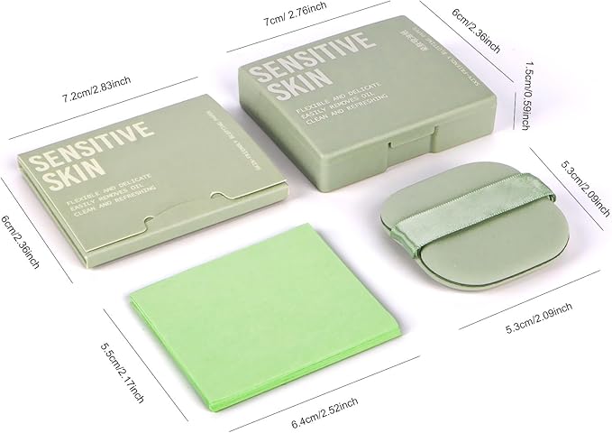 KYDA 200 Sheets Oil Blotting Paper with Mirror and Puff, Refills Included, Face Oil Absorbing Sheets, Oil Control Paper, Absorb Excess Oil, Makeup Friendly-VivaGrace Women