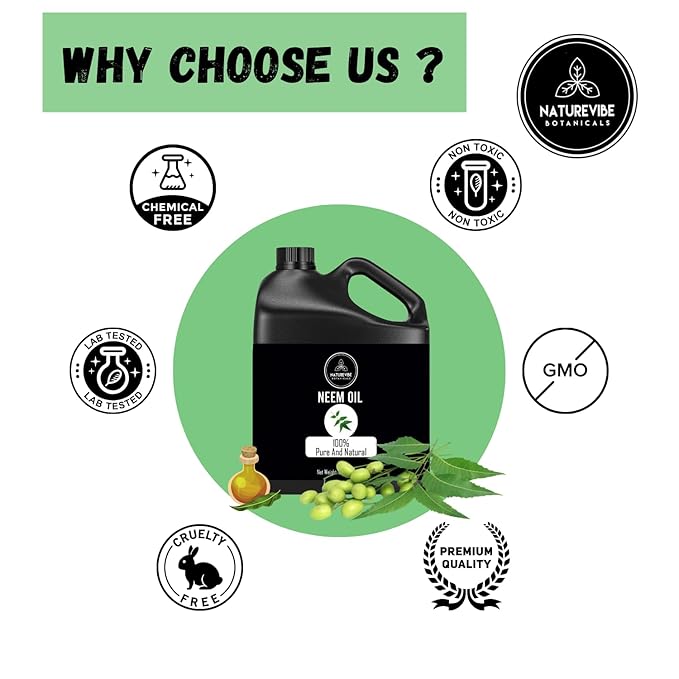 Naturevibe Botanicals Neem Oil 32 Ounces | 100% Pure and Natural | Great for Skin Care and Hair Care-VivaGrace Women