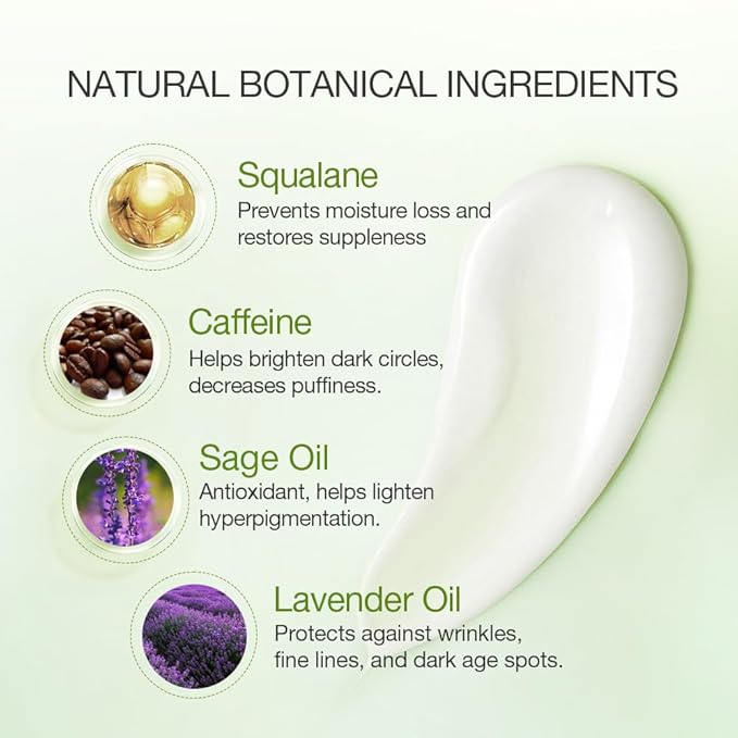 Aloderma Brightening Eye Cream with Organic Aloe Vera - Hydrating Daily Eye Cream for Dark Circles & Puffiness with Caffeine & Sage Oil - Day & Night Eye Cream for Puffy Eyes & Fine Lines, 25g/0.9oz-VivaGrace Women