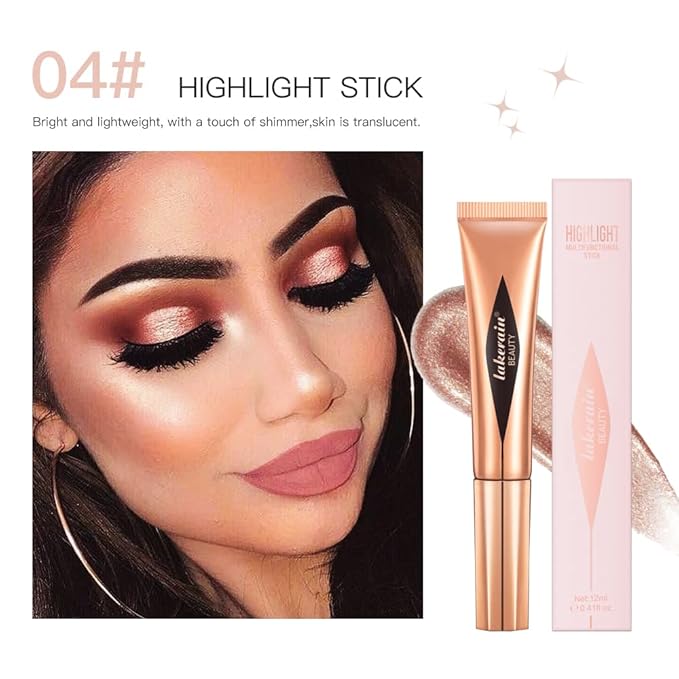 Liquid Contour Beauty Wand, Highlighter and Bronzer Stick with Cushion Applicator Attached Easy to Blend, Long Lasting & Smooth Natural Matte Finish-VivaGrace Women
