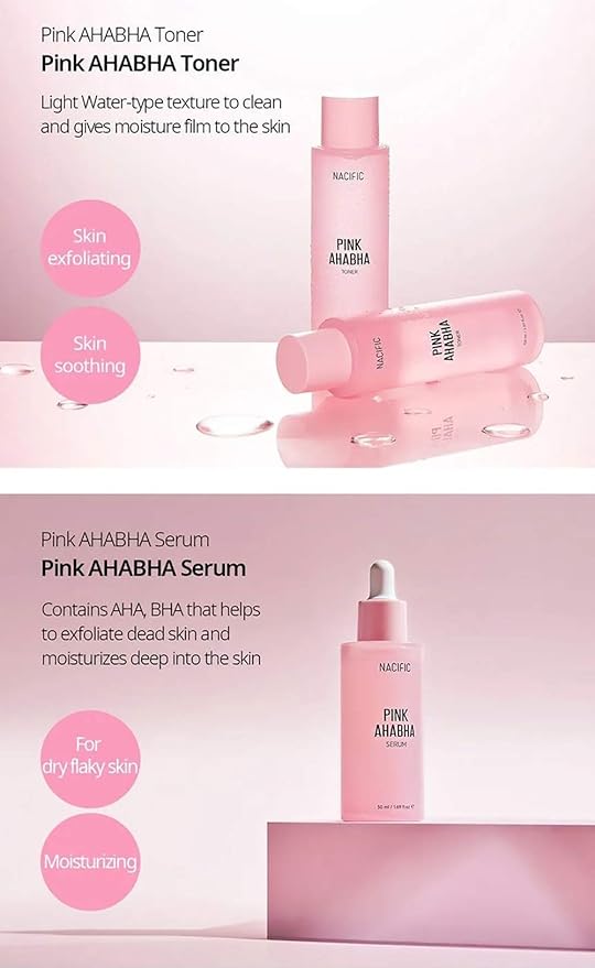 Nacific Pink AHA BHA Kit (Cleansing Foam, Toner, Serum, Cream) Travel Size Skin Care Set-VivaGrace Women