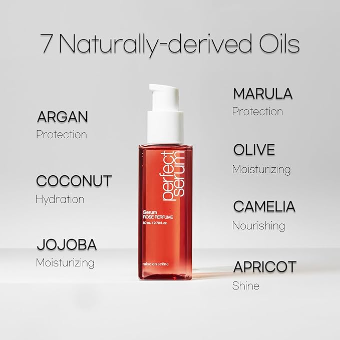 Mise En Scene Perfect Rose Perfume Serum - Korean Hair Essence with Rose Scent, Argan Oil for Damaged Hair Care, 2.70 fl. Oz-VivaGrace Women