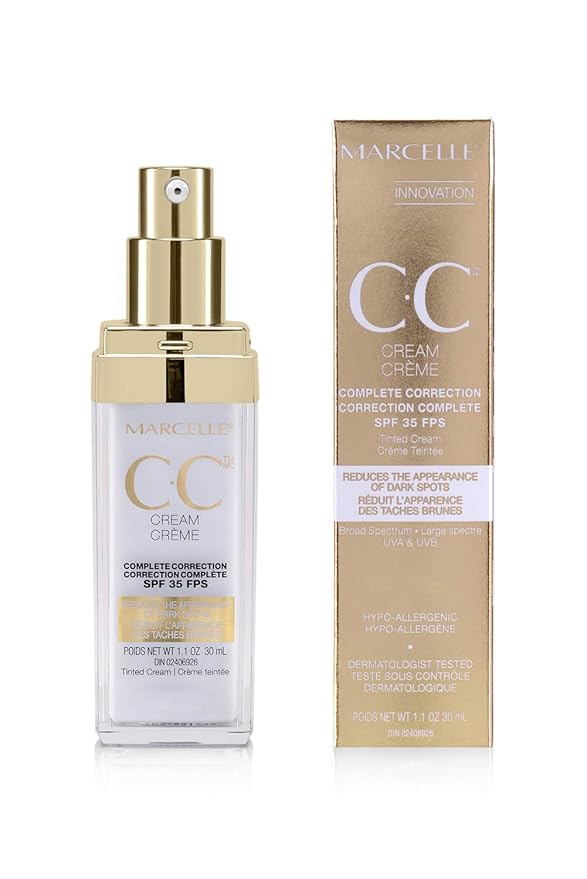 Marcelle CC Cream SPF 35, Golden Glow Universal Tint, Skin Enhancer, Paraben-Free, 1 Fl. Oz.-VivaGrace Women