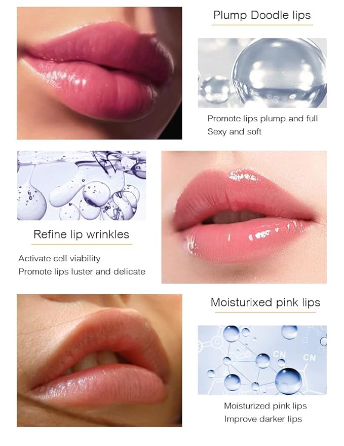 GL-Turelifes Lip Plumper Lip Gloss, Lip Maximizer Plumper Lip Extreme Volume, Heathly Enhancer Hydrated Lips, Moisturize, Refine Dryness Wrinkles Enhances Plump Gloss-VivaGrace Women
