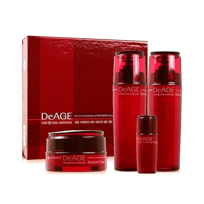 CHARMZONE DeAge Red Addition Set of 3, Red Wine Anti-aging Korean skin care routine Hydrating Nourishing (10.98 fl.oz)-VivaGrace Women