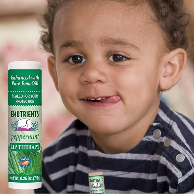 Montana Emu Ranch Natural Lip Balm 0.25 Ounce - Peppermint - Long Lasting Lip Therapy with Emu Oil-VivaGrace Women