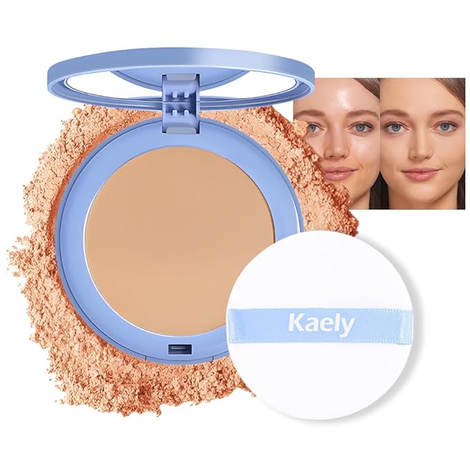 evpct Kaely Oil Control Pressed Face Powder, Get Smooth Flawless Fine Lines and Lightweight Finishing Foundation, Control Shine Long Lasting Waterproof Face Setting Powder Cosmetic, 11 Radiant Honey-VivaGrace Women