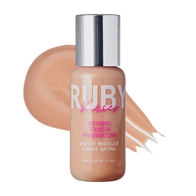 Ruby Kisses Liquid Foundation Medium Coverage, Lightweight, Natural Finish, Face Makeup for All Skin Type, Korean Makeup (Rich Tan)-VivaGrace Women