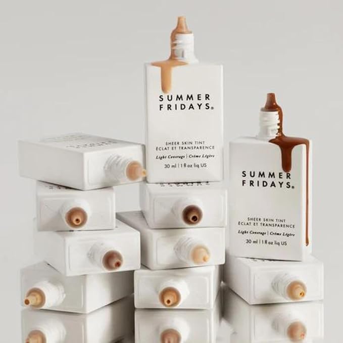 Summer Fridays Sheer Skin Tint - Tinted Moisturizer with Hyaluronic Acid - Helps Diminish Uneven Skin Tone - Sheer to Light Coverage - Shade 2.5 - Light with Cool Peach Undertones (1 Fl Oz)-VivaGrace Women