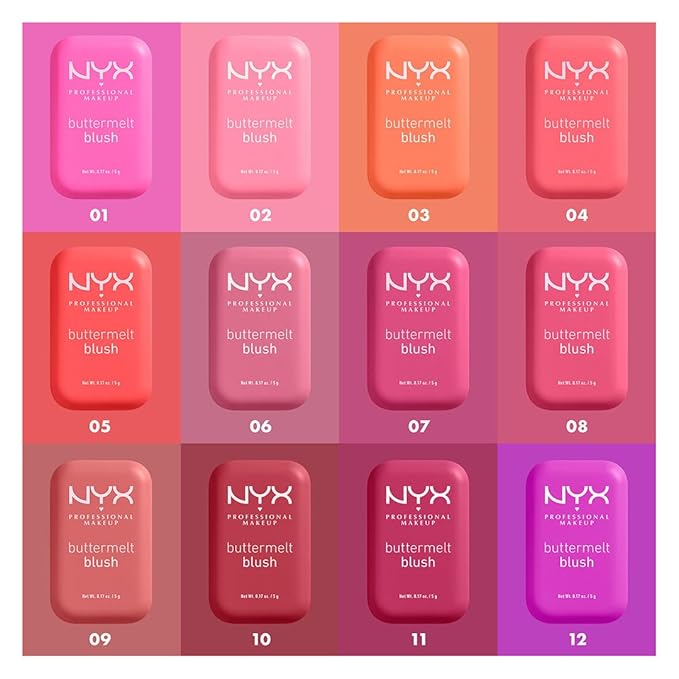 NYX PROFESSIONAL MAKEUP Buttermelt Powder Blush, Fade and Transfer-Resistant Blush, Up to 12HR Make Up Wear, Vegan Formula - My Butta Half-VivaGrace Women