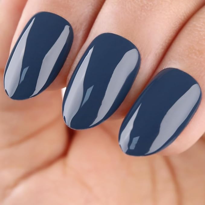 Imtiti Gray Blue Gel Nail Polish, 1 Pcs 15ml Christina Aegean Blue Color Gel Polish Soak Off Nail Art Manicure Salon DIY Nail Lamp Gel Nail Design Decoration at Home Gift for Women