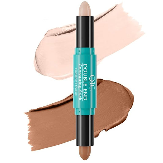 MEICOLY 2-in-1 Highlighter Contour Stick,Cool Toned Contour Stick,Makeup Highlighter Stick,Long Lasting Waterproof Bronzer Contour Pencil,Travel Cream Face Shaping Stick,02-VivaGrace Women