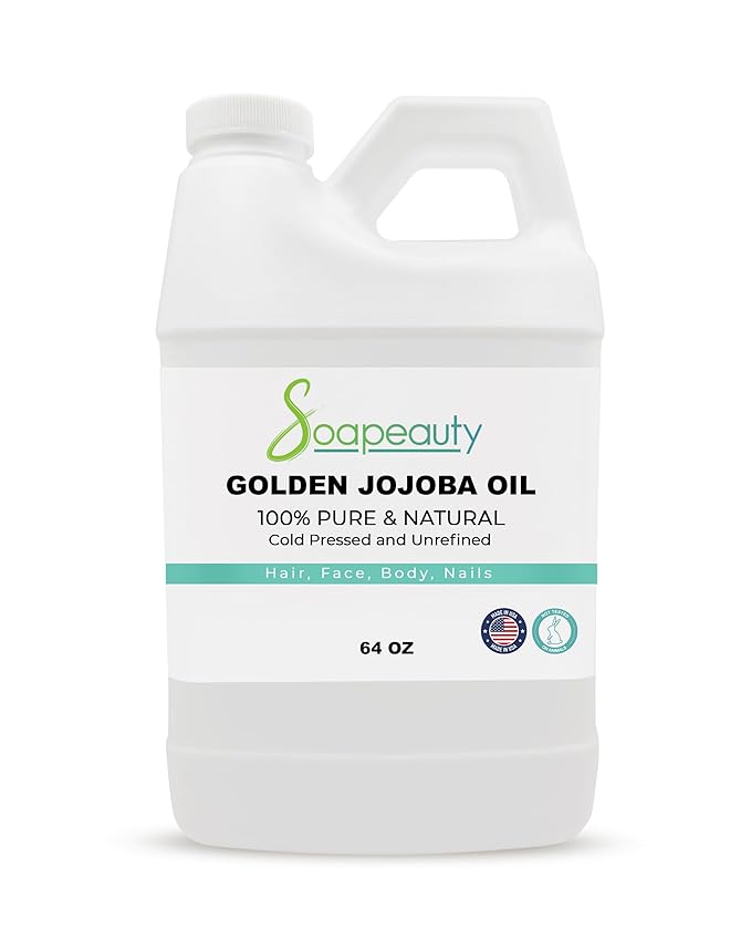 Soapeauty Golden Jojoba Oil | 100% Pure & Natural | Unrefined, Cold Pressed, Hexane Free | Moisturizing Oil for Skin, Face, Hair & Nails - 64 Fl Oz-VivaGrace Women