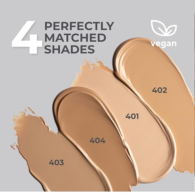LAMEL Smartskin Serum Tinted Foundation - Hydrating & Nourishing - Hypoallergenic & Skin-Caring - Color Correcting - Anti-Aging Formula with Hyaluronic Acid, 404-1,18 fl.oz-VivaGrace Women