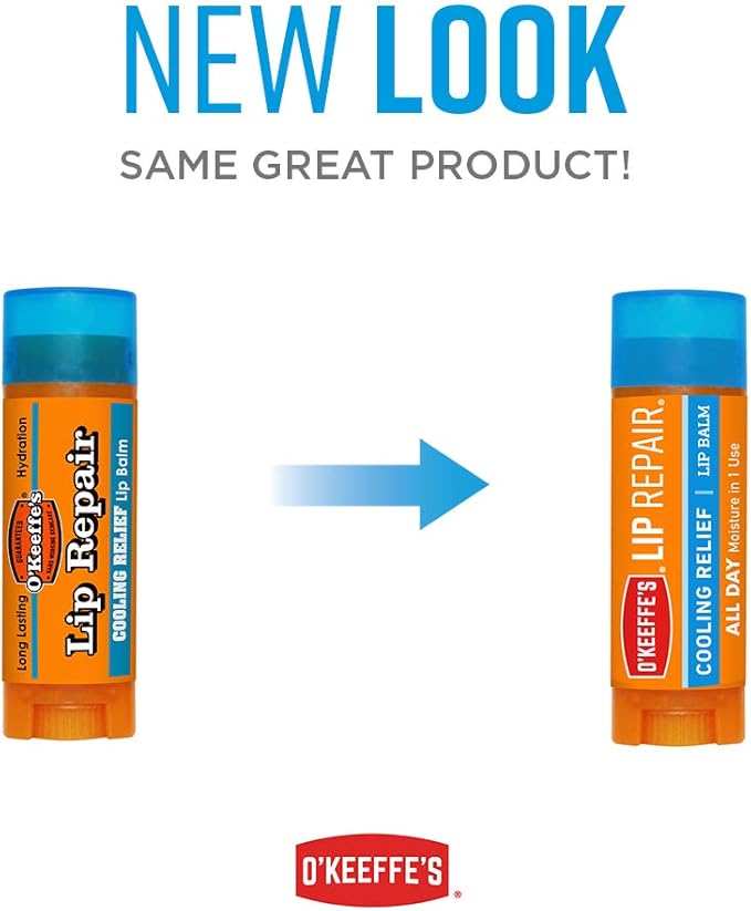 O'Keeffe's Cooling Relief Lip Repair Lip Balm for Dry, Cracked Lips, Stick, (Pack of 7)-VivaGrace Women