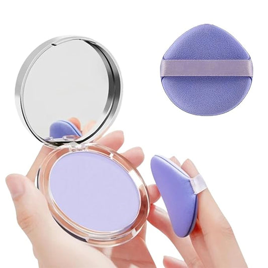 Chillab Lavender Matte Powder, Oil Control Face Pressed Chillab Lavender Matte Powder with Mini Powder Puff, Jelly Pressed Setting Powder Face Makeup, Cruelty Free-VivaGrace Women