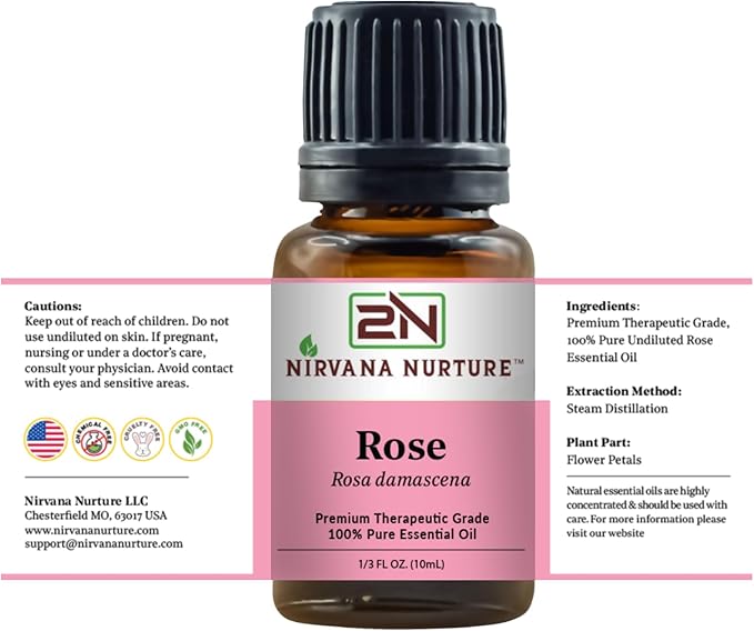 Rose Essential Oil 100% Pure Premium Therapeutic Grade, Undiluted - Aromatherapy Diffuser for Calm and Relaxation, Skin Care, Hair Care-VivaGrace Women
