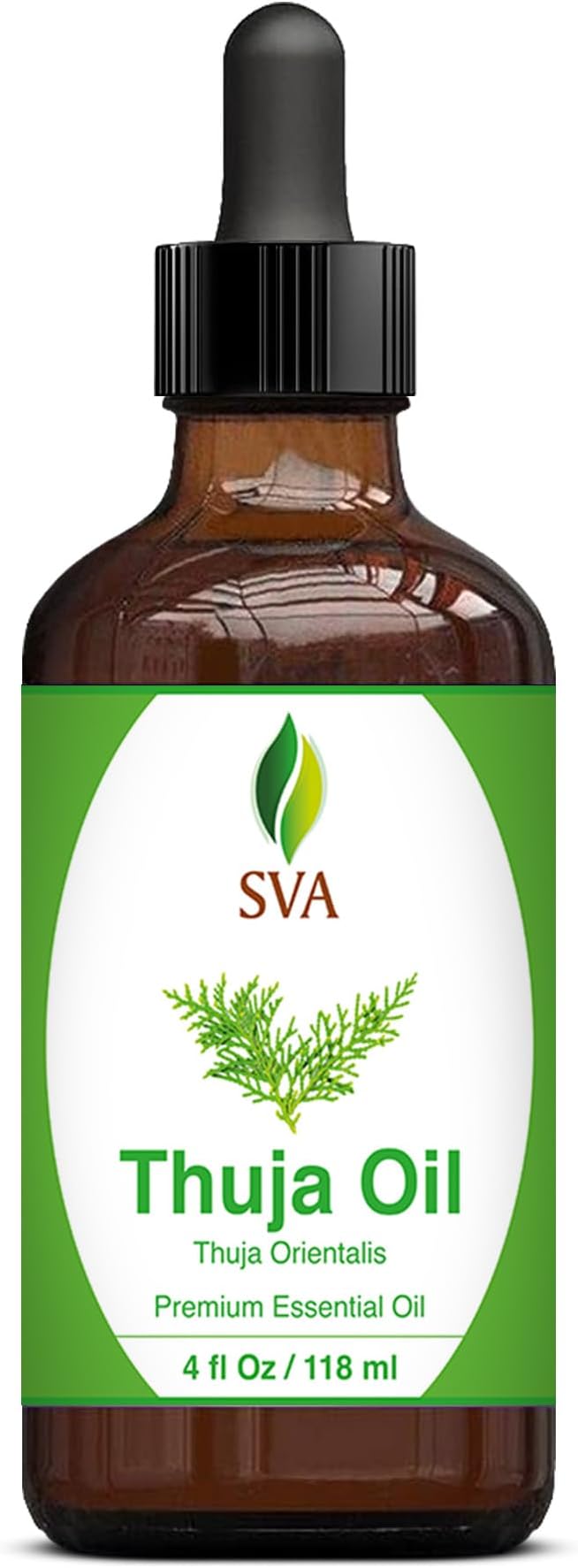 SVA Thuja Essential Oil – 4 Fl Oz – 100% Natural Thuja Oil - for Diffuser, Hair Care, Face, Skin Care, Aromatherapy, Scalp and Body Massage, Soap and Candle Making – with Dropper-VivaGrace Women