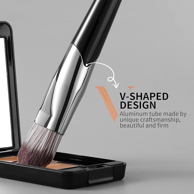 DUcare Flat Foundation Brush for Liquid Makeup, Premium Synthetic Hair Concealer/Kabuki Makeup Brush, Dense Bristles Design, Multi-Purpose Face Brushes for Liquid/Cream/Facial Mask-VivaGrace Women