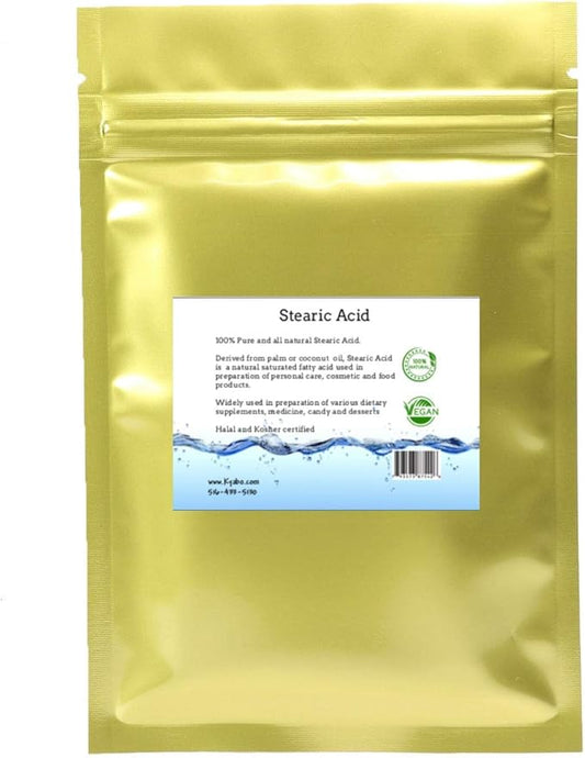 Stearic Acid (Triple Pressed) - Food and Cosmetic Grade - All Natural - Halal (1/2lb) - 8oz-VivaGrace Women