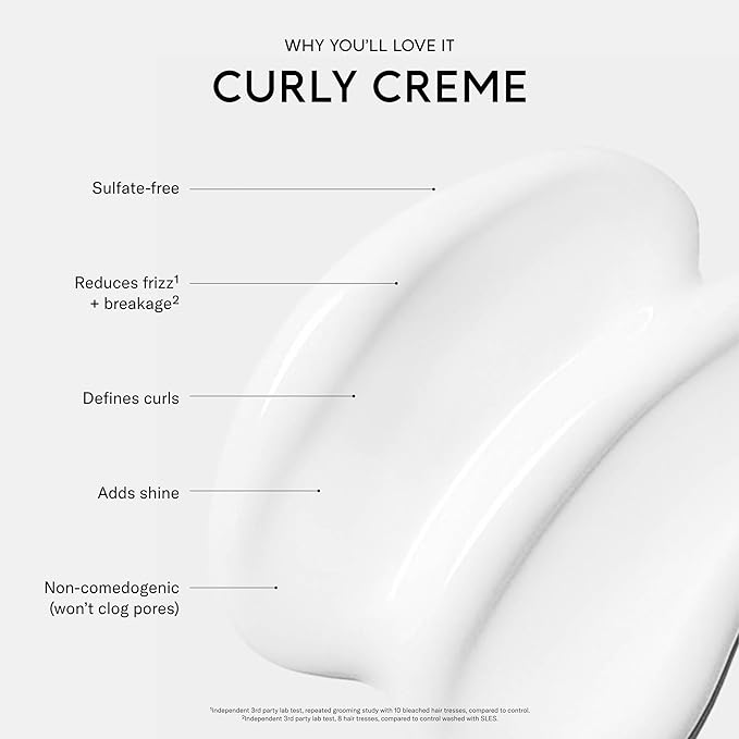 SEEN Curly Creme, Fragrance Free - Non-Comedogenic & Sulfate Free Curl Defining Styling Hair Cream- Anti Frizz- Heat Protectant- Safe for Sensitive Skin-VivaGrace Women