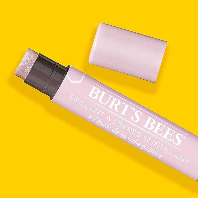 Burt's Bees Shimmer Lip Tint Set, Tinted Lip Balm Stick, Moisturizing for All Day Hydration with Natural Origin Glowy Pigmented Finish & Buildable Color, Champagne (4-Pack)-VivaGrace Women