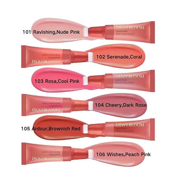 Blush Beauty Wand,Matte Face Blush Contour Wand with Cushion Applicator,Smooth Creamy Dewy Liquid Blush Wand,Blendable Blush Rouge Stick for Cheek,Cruelty-free,103 Rosa,Cool Pink-VivaGrace Women