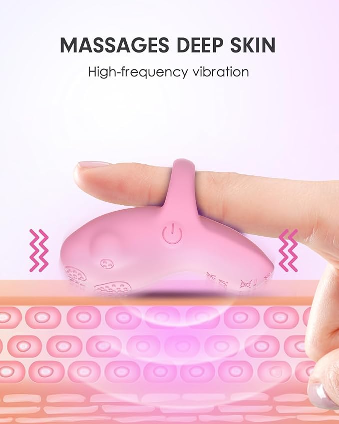 Portable Mini Facial Massage Ball, Waterproof Rechargeable Powerful Multifunctional Eye Face Finger Massager (Pink)-VivaGrace Women