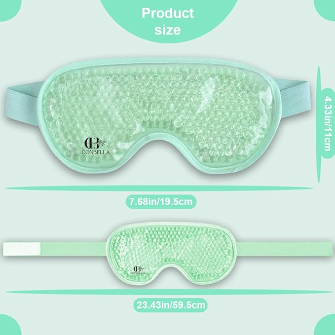 Cooling Eye Mask Gel Eye Mask Reusable Cold Eye Mask for Puffy Eyes, Eye Ice Pack Eye Mask with Soft Plush Backing for Dark Circles, Migraine, Stress Relief-VivaGrace Women