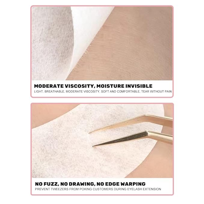 M J Joymay 50 Pairs Eyelash Extension Under Eye Gel Pads Pink Hydrogel V-Cut Natural Lint Free Eye Patches, Premium Eyelash Extension Supplies & Beauty Tools Stick Well(White)-VivaGrace Women