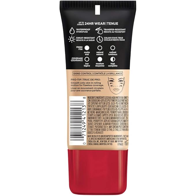 L'Oreal Paris Cosmetics Makeup Infallible Pro-Matte Liquid Longwear Foundation, Natural Rose, 1 fl oz-VivaGrace Women