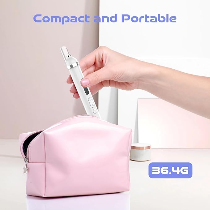 Electric Nail Drill, Cordless Drill, Portable Nail File Kit for Thick Toenails, Nail Dril Machine Professional Manicure Pedicure for Hand Natural Nails Care (White)-VivaGrace Women